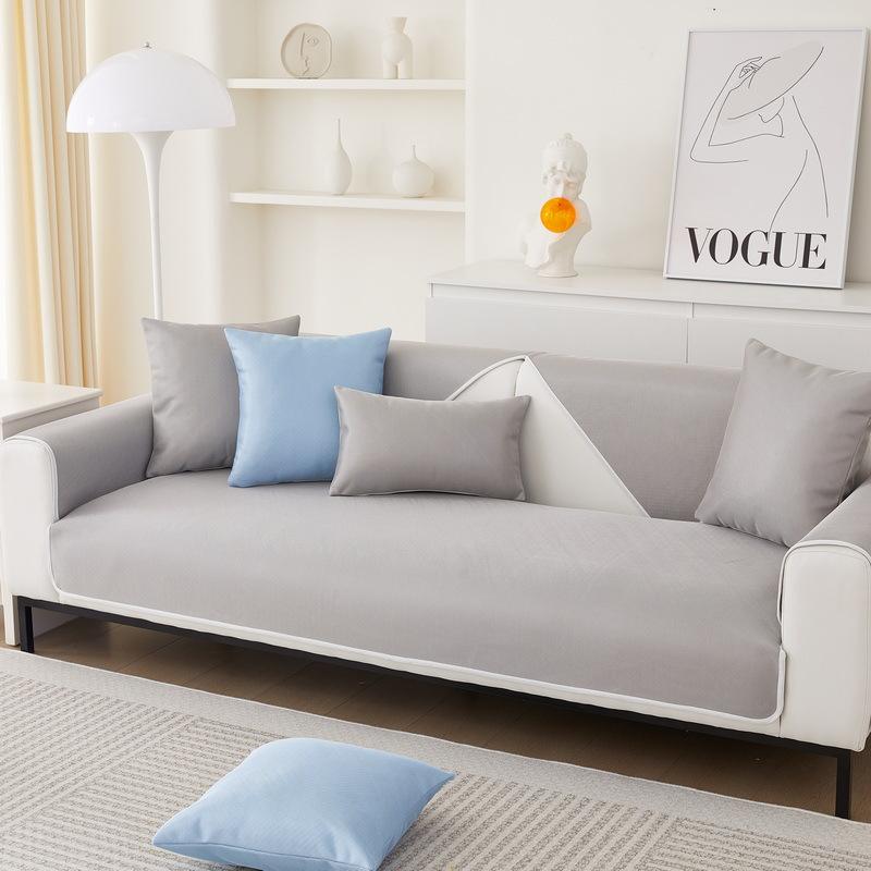 

Ice Silk Sofa Cushion Summer New Mat Sofa Cover Light Luxury Modern Full Cover Towel Cloth Non-Slip Seat Cushion 70*70cm
