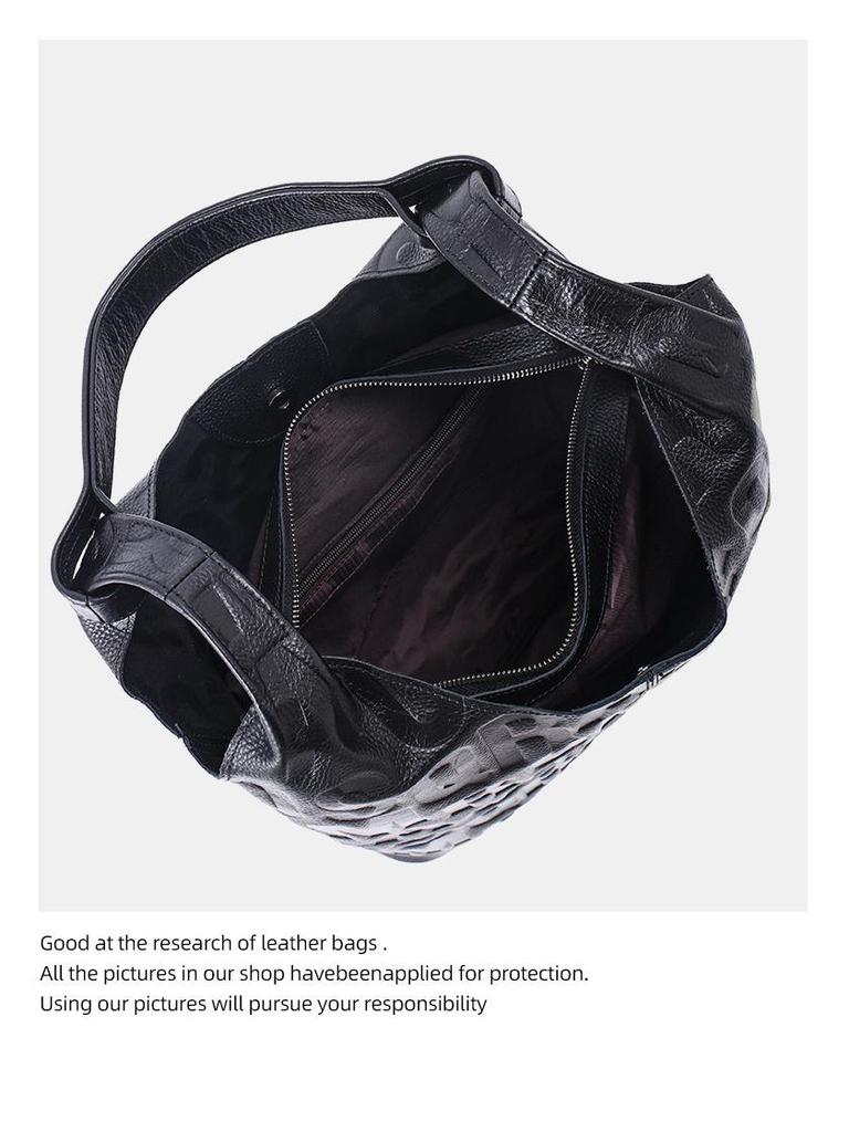 Genuine Leather Women's Versatile Handbag - Fashionable Crossbody and Shoulder Bag, Top Layer Cowhide, Large Capacity