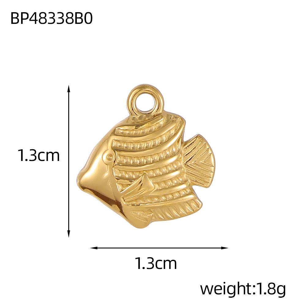 CARLIDANA Fashion Gold Plated Stainless Steel Fish Charms Pendants for Necklace Bracelet Earrings DIY Accessories Women