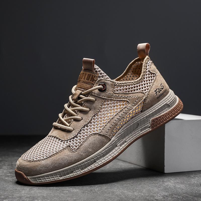 

Summer outdoor breathable thin mesh men s shoes 2024 new trend casual sports mesh soft-soled mesh shoes 44