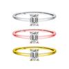Vinregem 925 Sterling Silver 3EX VVS1 D Color Emerald Cut 4*6 MM 0.8CT Real Moissanite Diamonds Women Ring Wedding Party Fine Jewelry Gifts