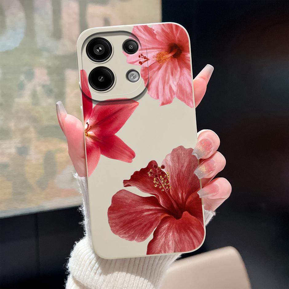 Case For Redmi Note13 13Pro 13 Pro+ Oil Painting Flower Anti-fall Minimalist Protector For Xiaomi Redmi Note 13 Pro Plus Funda
