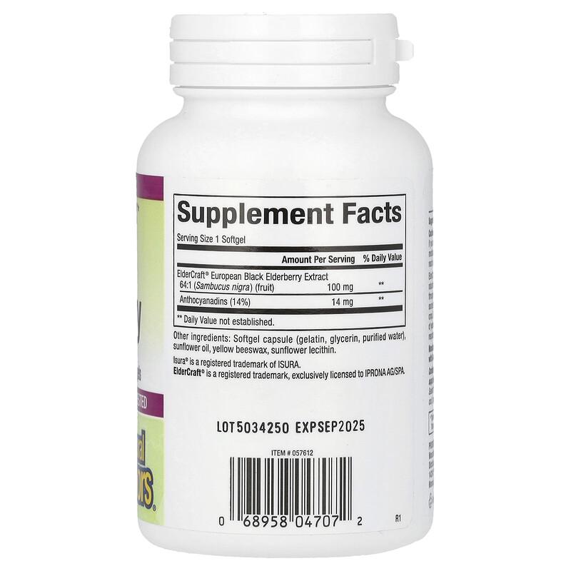 Sambucus Black Elderberry, 100 mg, 120 Fast-Acting Softgels