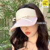 Summer hat women's ice silk bow tennis cap sun protection empty top cap spring sun hat sports sun hat