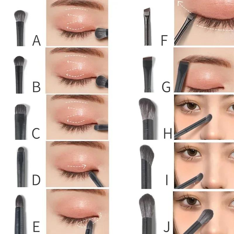 Přírodní materiál Profesionální sada štětců na make-up Oční stíny Powder Foundation Blush Contour Shadow Mixed Makeup Beauty Tool