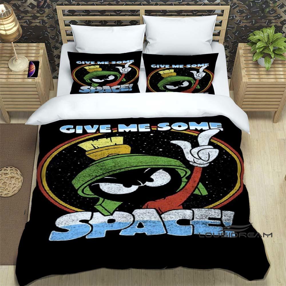 2026 New Cartoon "Marvin The Martian" Themed Duvet Cover and Pillowcase Set, Children's Bedding Set, Bedroom Decor