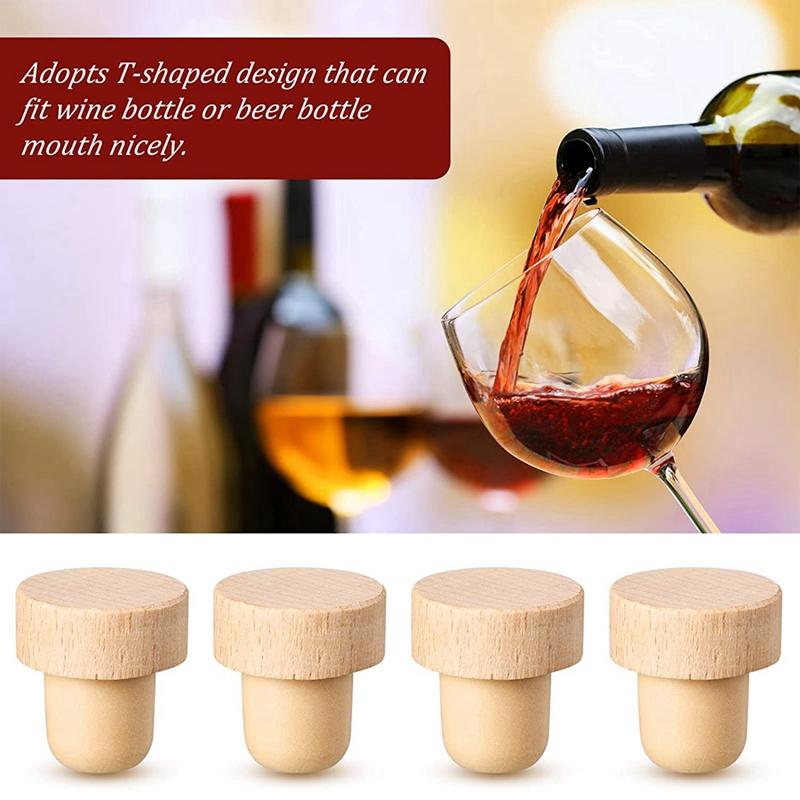 Wine Bottle Corks T Shaped Cork Plugs For Wine Cork Wine Stopper Reusable Wine Corks Wooden And Rubber Wine Stoppers