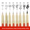 12 Tip Pigment Liner Micron Ink Marker Pen for Manga Draw Sketching Needle Pen Hook Line Pen Sketch Stationery Set Art Supplies