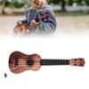 Ukulele Toy Plastic Playable 4 Strings Educational Children Ukulele for Boys Girls Birthday Gifts Dark Color