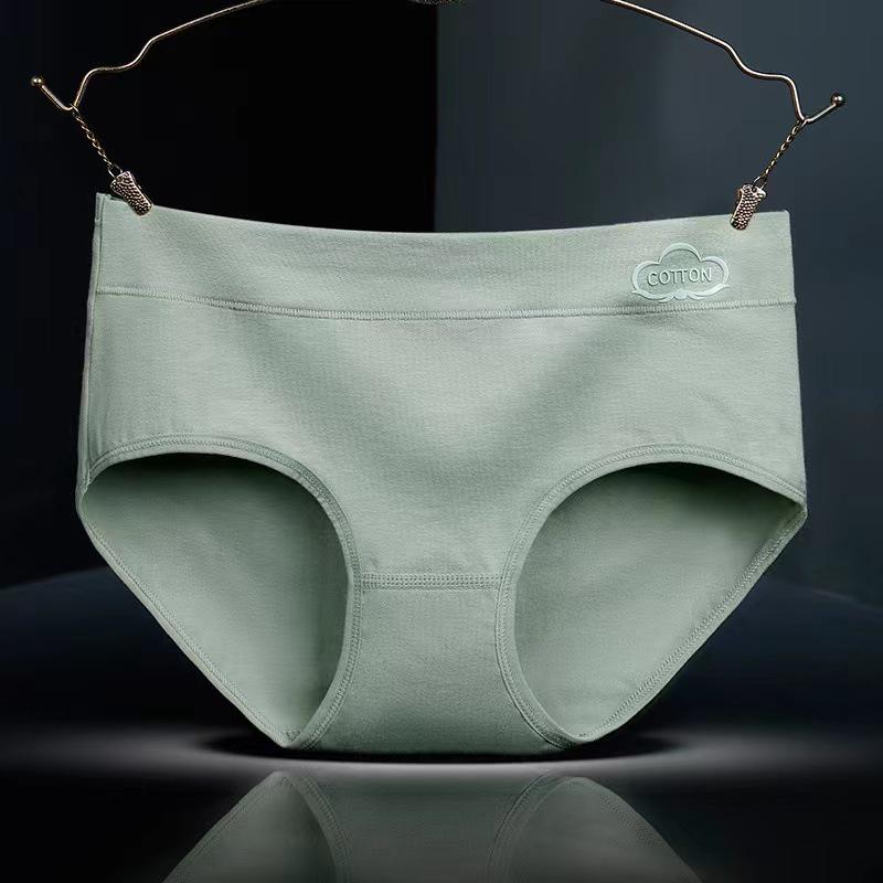 Women's Plus Size Mid-Waist Graphene Antibacterial Cotton Sports Briefs