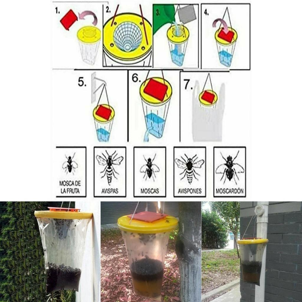 2x Sacchetto Trappola Cattura Insetti Killer Insetti Insetti Vespe Mosche Controllo Parassiti Trappola per Insetti