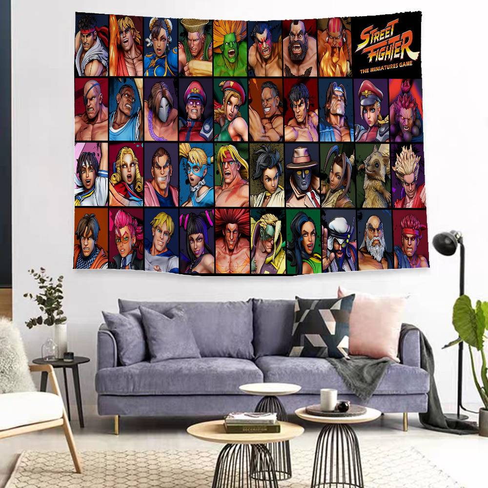 Street Fighter Game Gamer Anime Tapestry Art Science Fiction Room Home Decor Wall Art Decor