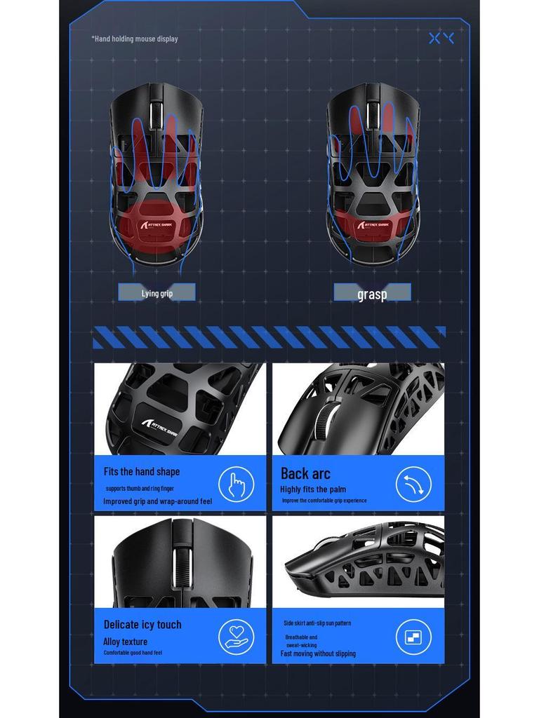 Attack Shark R3 Gaming Mouse: Lightweight Magnesium Alloy with PAW3395 Sensor, Three-Mode Bluetooth Wireless, and 4K/8K Support