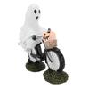 Bike Ghost Rider Statue with Pumpkin Resin Cycling Figurine Ornament for Holiday Scene Desk Decorati