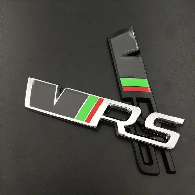 msdf2 For Skoda Rapid Kodiaq Yeti Karoq VRS 2 A7 Tour RS Octavia Fabia Superb Alloy Emblem Car Front Grille Badge Stickers Accessories