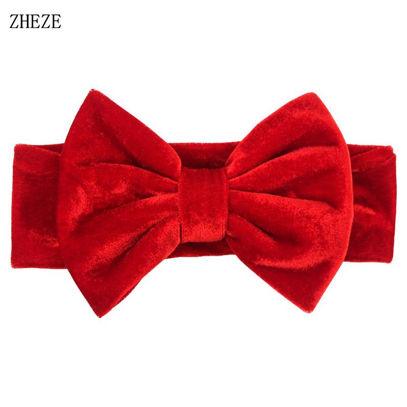 Baby Soft 5" Hair Bow Headband Kids Girls Velvet Headwrap Turband Toddler Photo Pro DIY Hair Accessories