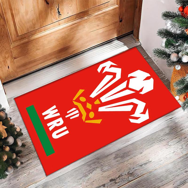 Tappeto in Velluto di Cristallo Rugby Galles Morbido Anti?Tappetino Antiscivolo Comodo per Casa Soggiorno Camera da Letto Tappeto Decorativo