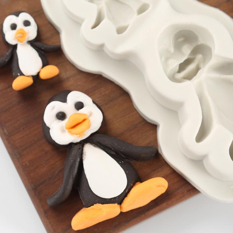Penguins Mould Silicone Mold Fondant Cake Decorating Tool Gumpaste Sugarcraft Chocolate Forms Bakeware