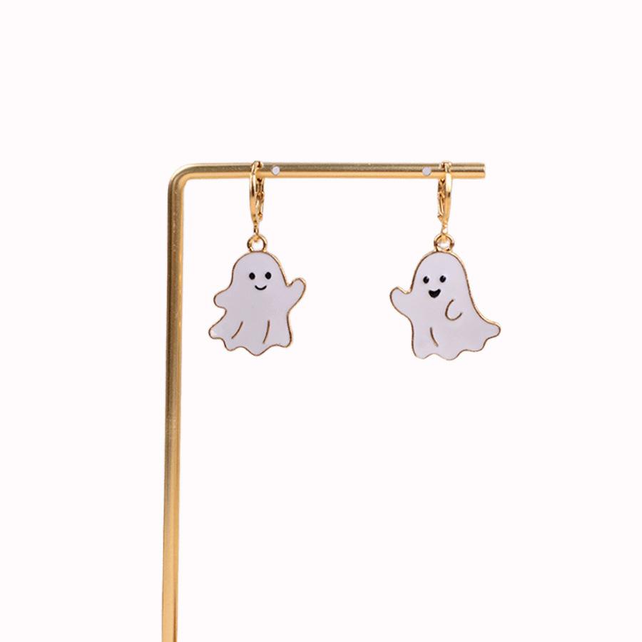 Cute Luminous Halloween Ghost Minimalist Drop Earrings for Women Trick or Treat Card Packed Spirit Charms for Spooky Parties