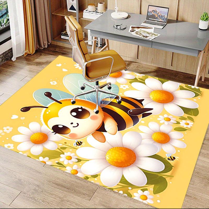1PC Bee Flowers Extra Large Non Slip Floor carpet, Office, family, bedroom, Studio   Large Area Rug Indoor Rugs, , Vibrant Colors