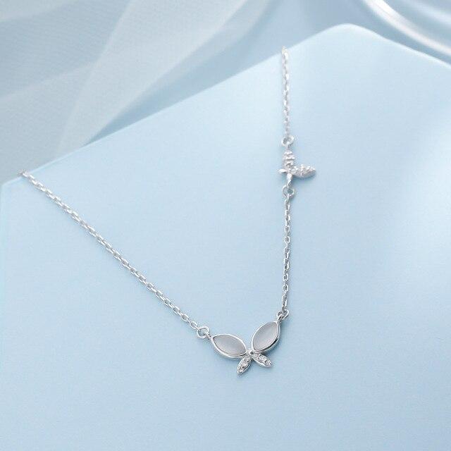 Mihan Zircon Butterfly Pendant Necklace Light Luxury Crystal Sweet Korean Temperament Chain Necklace For  Women Jewelry Gifts