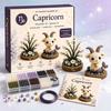Easy Craft Kits for Beginners 12 Zodiac Signs DIY Beaded Garden Kit, 3D Astrology Flower Personalized Dorm Room Decor Handmade Bead Kit Beginners,