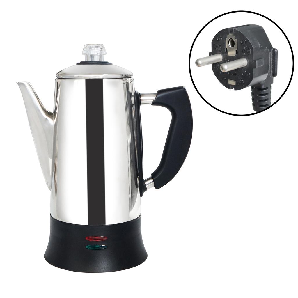 Stainless Steel Electric Coffee Percolator 110v 220v Coffee Maker Pot Cafe  Maker Coffee Tools Gift for Coffee Lovers 12Cups