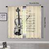 2pcs   Curtain Set Classic Violin & Sheet Music Design Machine Washable Polyester (without Rod) Versatile All for Bedroom   Living