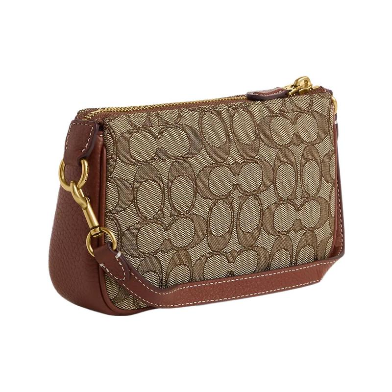 Coach Shoulder Bag Disney Co-branded Nolita 19 Mickey Mouse Print Classic Presbyopic Simple Zipper Leather with Jacquard Armpit Hand Small Size
