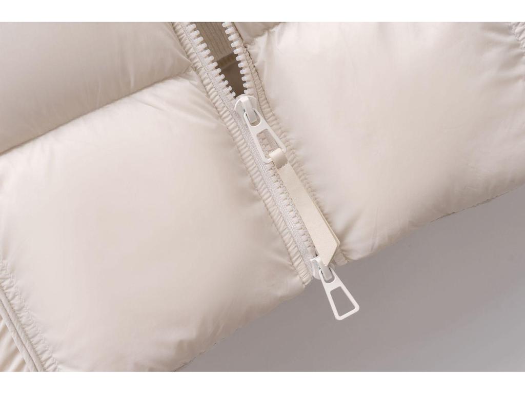 Women's Mid-Length Soft Hooded Goose Down Jacket - Simple Loose Fit