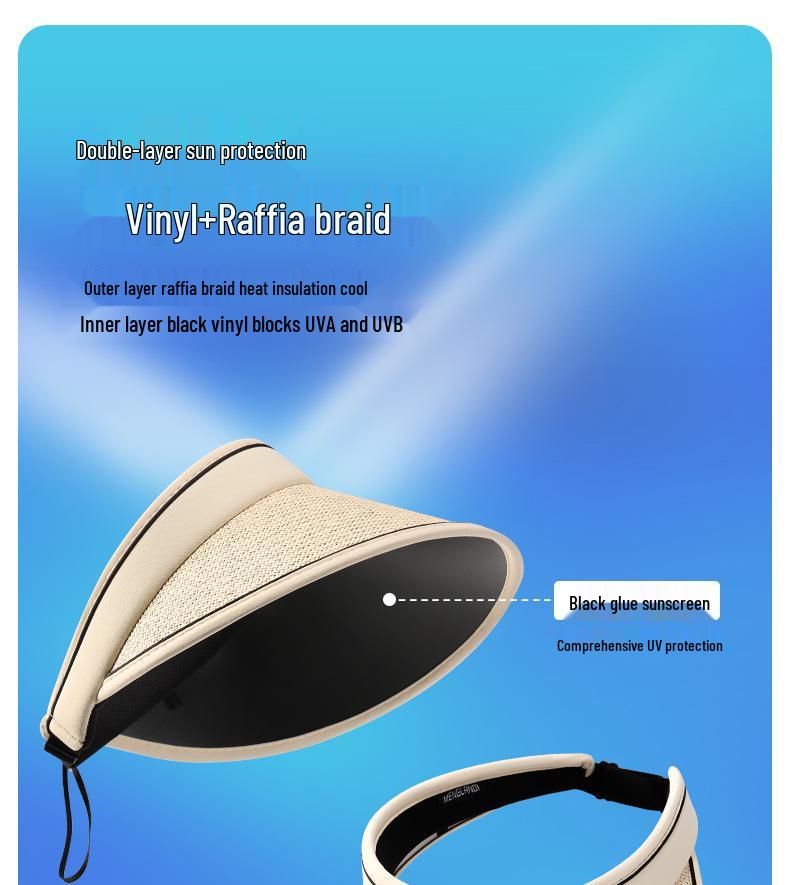 XMZ257 Open-Top Sports Sun Hat Set with Large Brim, Sunshade, and UV Protection