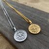 Vintage Compass Pendant Stainless Steel Cuban Style Choker Clavicle Chain Man Necklace Wheat Chain