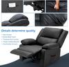 YODOLLA Ergonomic Recliner Chair – Adjustable TV Chair with Footrest , Modern Faux Leather, Manual Controls & Side Pockets (Black)