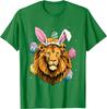 Lion Wearing Easter Bunny Ears Graphic Tee Cotton Short Sleeve Crew Neck Casual T-Shirt