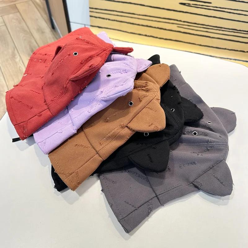 Bucket Hat With Glasses Women Spring Summer Sun Protection Fisherman Cap Cute Cartoon Fashion Panama Outdoor Bob Chapeau