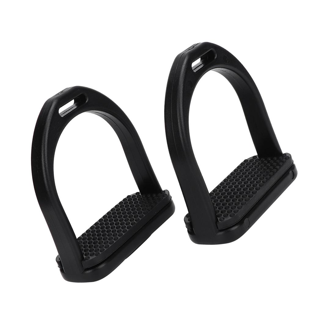 2 estribos de plástico de alta resistencia con almohadilla de goma antideslizante negra, accesorios para herramientas de equitación.(pequeña )