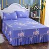 Fashion Soft Sanding Bedspread Anti-skip Wedding Bed skirt Queen King Size No Pilling Fitted Sheet Cover Double Layer Bed Cover