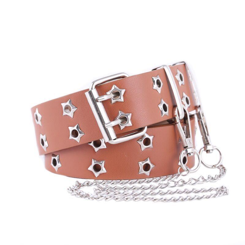 Star Corn Buckle Women'S Sweater Belt Chain Decorative Wide Belt Women