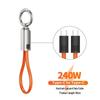 PD240W Keychain Braided Data Cable - 48V 5A Super Fast Charging for Apple & Huawei Devices.