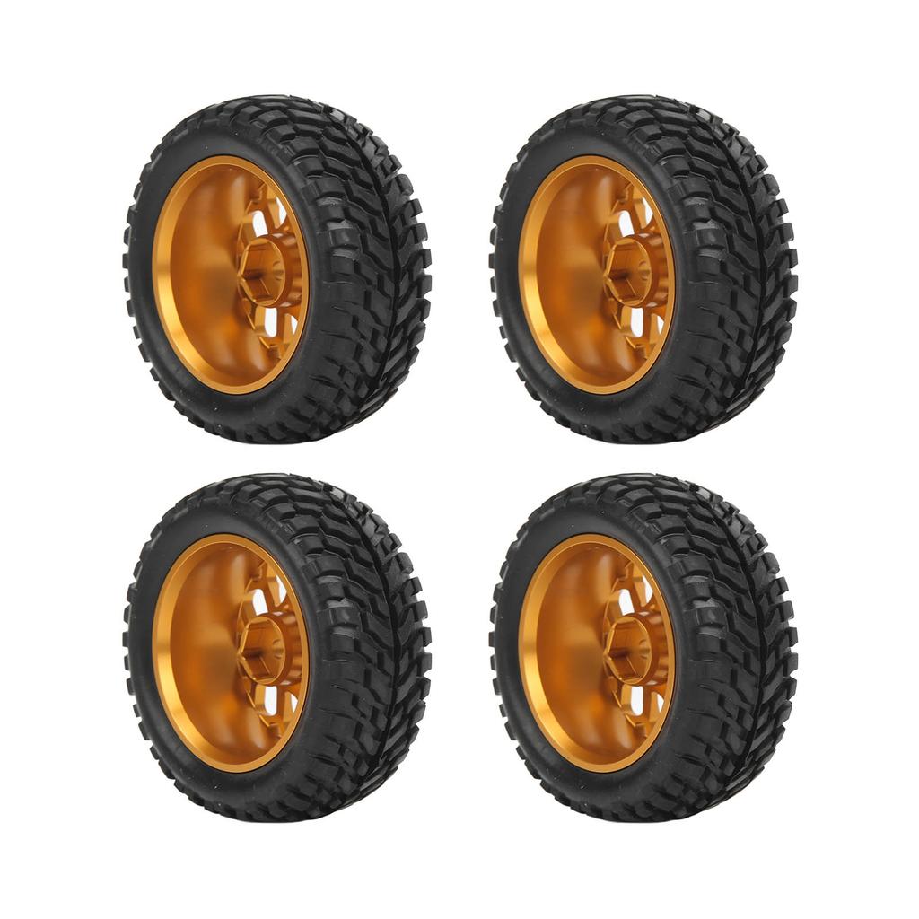 4Pcs 1Celsius10 Scale RC Car Wheels and Tires Aluminium Alloy Wheel   Rubb  Tires for 1Celsius10 Remote Control Car
