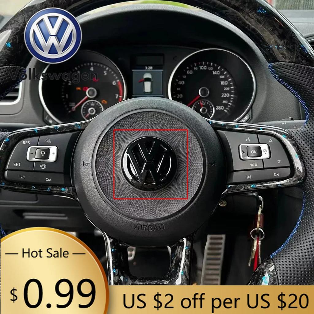 Pro VOLKSWAGEN VW Volkswagen Lesklý černý kryt emblému volantu pro Golf 7 Rline logo černé pro volant