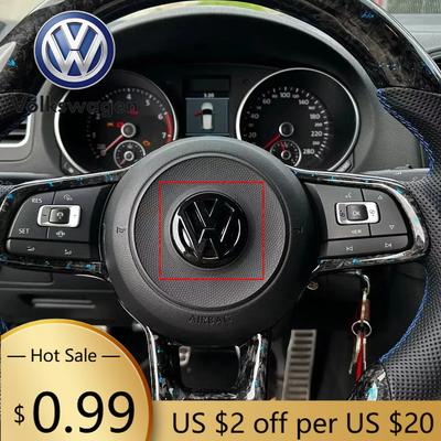 Para VOLKSWAGEN VW Volkswagen Capa do Emblema do Volante Preto Brilhante para Golf 7 Rline Logo Preto para Volante