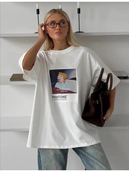 Oversized Y2K-print T-shirt: Cinderella Mood 3XL