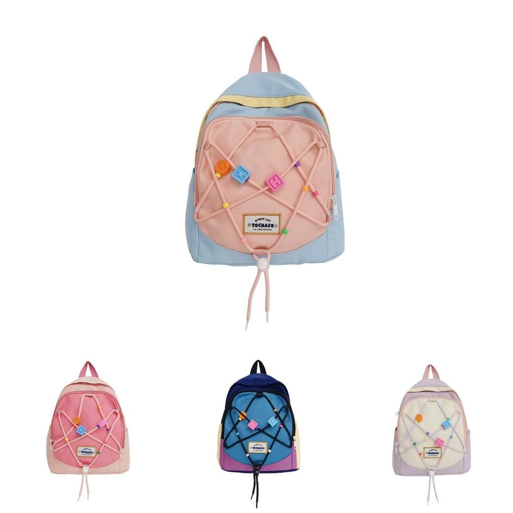 Charming Retro Girl Casual Mini Backpack Lightweight Commuter Bag For Students In Pink Blue Purple White Colors