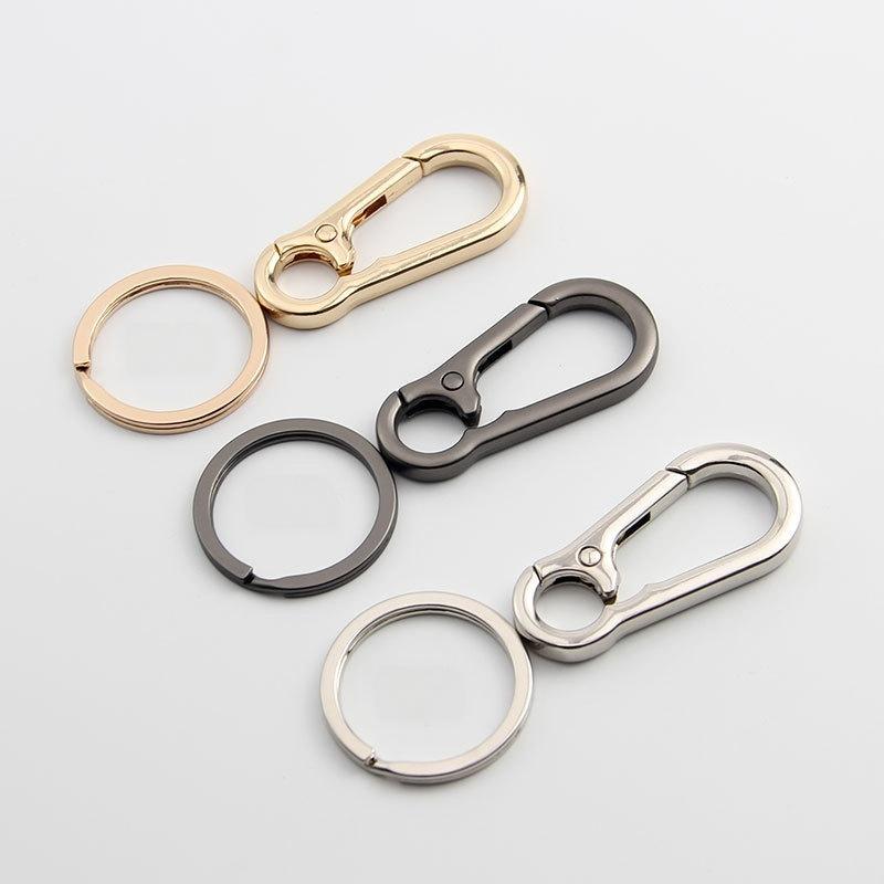 Zinc Alloy Spring Snap Hook Keychain 5Pcs Lightweight Portable for Bag Pendant DIY Craft Camping Tent Accessory Use