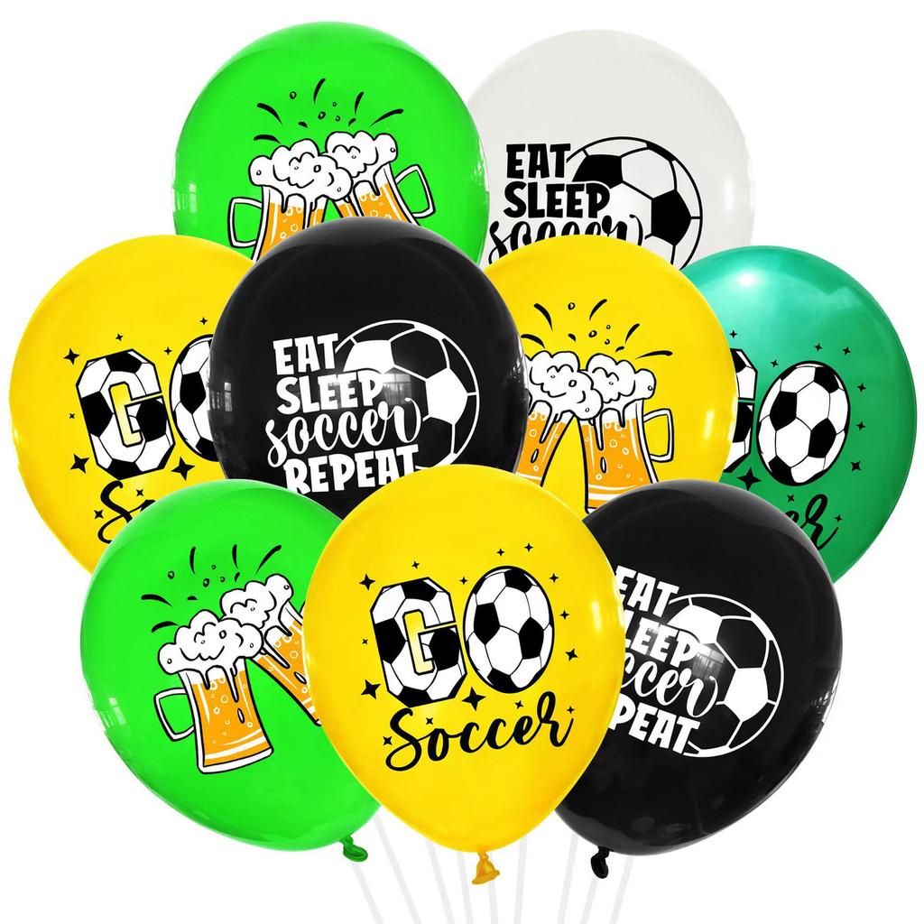 Football Birthday Party Decor Set: Plates, Cups, Tablecloth, Cutlery, Backdrop, Banner & Balloons.