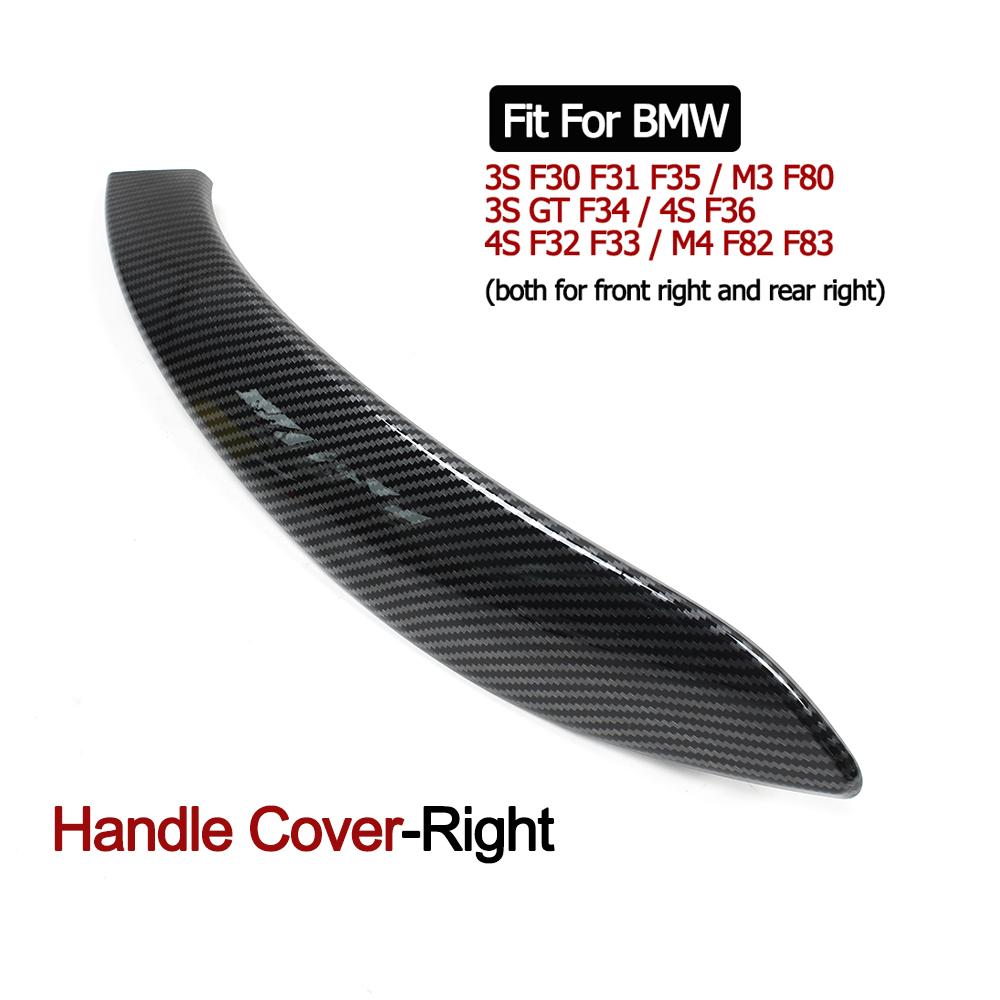 Carbon Fiber Car Interior Door Handle with Outer Cover Set Replacement For BMW 3 3GT 4 Series F30 F80 F31 F32 F33 F34 F35 F36