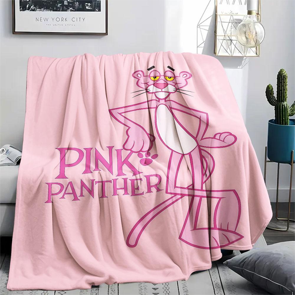 Pink Panther Printed Flannel Blanket, Soft Throw for Bedroom Sofa, Washable, Christmas Present, Great Gift.