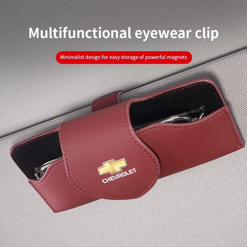 Auto Leder Brillenetui Sonnenbrillenbox Innenaufbewahrung Für Chevrolet Spark Captiva Cruze Malibu Equinox Trax Camaro Blazer