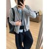 Women's Light Blue Slim Fit Knit Cardigan Button Front Long-Sleeve Outerwear